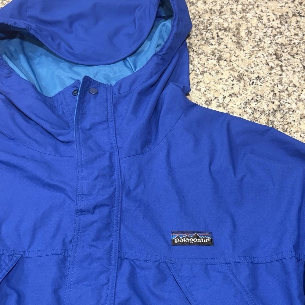 Vintage 90s Patagonia Blue Waterproof Rain Jacket Shell Mens Large⁠